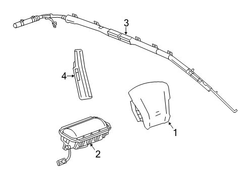 2016 GMC Sierra 2500 HD Air Bag Components Diagram