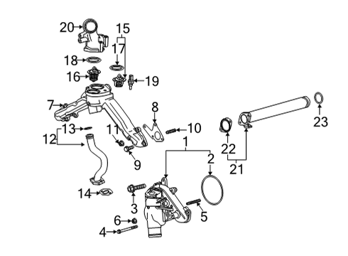 2022 GMC Sierra 2500 HD Thermostat Diagram for 12680457