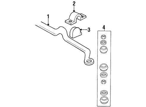1997 Buick Riviera Stabilizer Bar & Components - Front Diagram