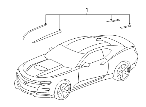 2023 Chevy Camaro Stripe Tape Diagram