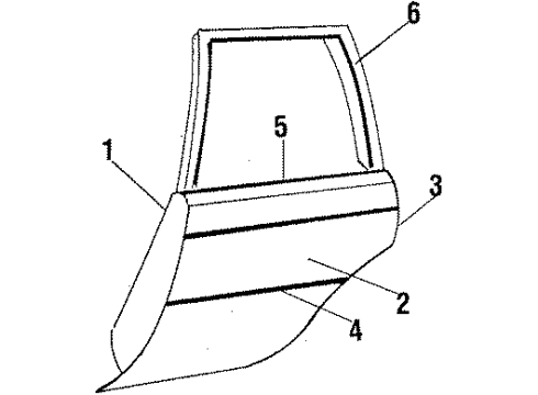 1986 Pontiac Bonneville Molding, Rear Driver Side Diagram for 20496107
