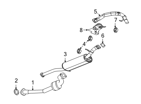 2009 Hummer H3T Exhaust Components Diagram