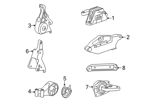 2014 Cadillac XTS Engine & Trans Mounting Diagram