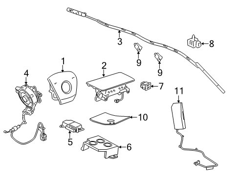 2012 GMC Sierra 2500 HD Air Bag Components Diagram