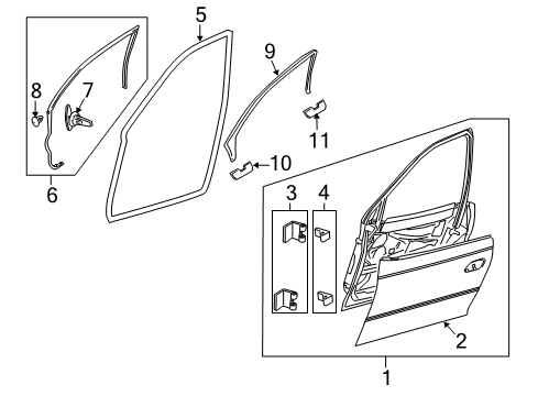 2005 Pontiac GTO Door & Components Diagram