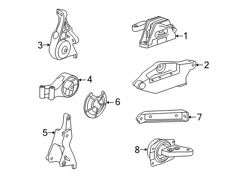 2016 Buick LaCrosse Engine & Trans Mounting Diagram