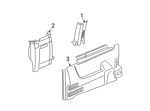 2007 Chevy Express 3500 Interior Trim - Body Side Panel Diagram