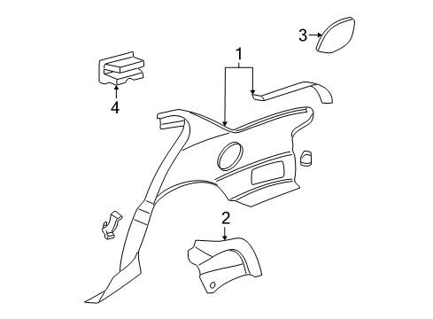 2004 Oldsmobile Alero Quarter Panel & Components Diagram