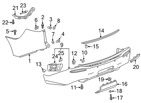 2023 Buick Enclave Bumper & Components - Rear Diagram
