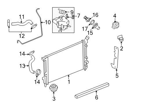 2006 Pontiac Montana Radiator Diagram for 15211585