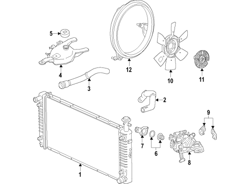 2018 Chevy Express 2500 Cooling System, Radiator, Water Pump, Cooling Fan Diagram