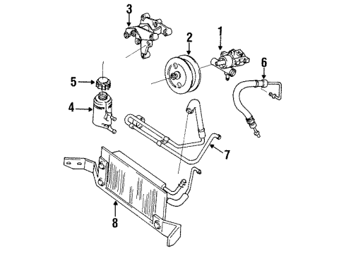 1994 Chevy Corvette P/S Pump & Hoses, Steering Gear & Linkage Diagram