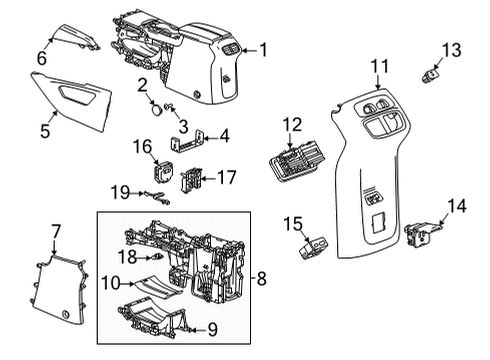 2022 Buick Envision Center Console Diagram