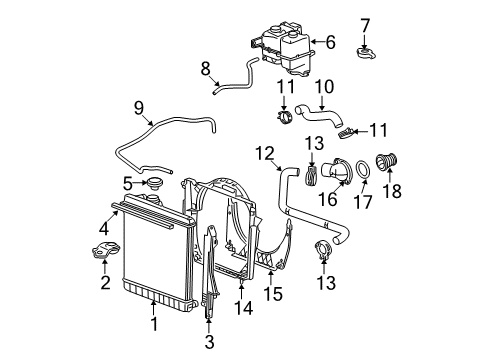 2011 GMC Canyon Radiator & Components Diagram