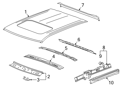 2019 Chevy Silverado 1500 Roof & Components Diagram