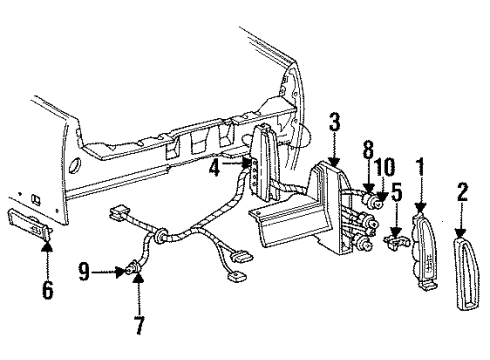 1993 Cadillac Fleetwood Park & Signal Lamps Diagram