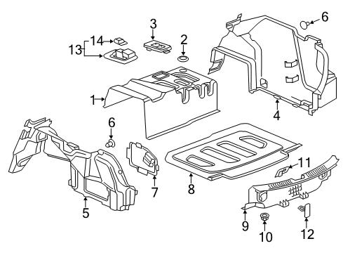 2018 Chevy Malibu Interior Trim - Rear Body Diagram