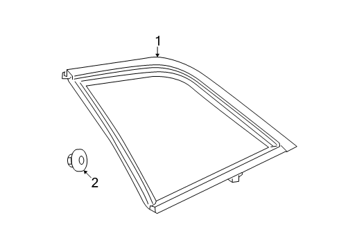 2012 Chevy Captiva Sport Quarter Panel - Glass & Hardware Diagram