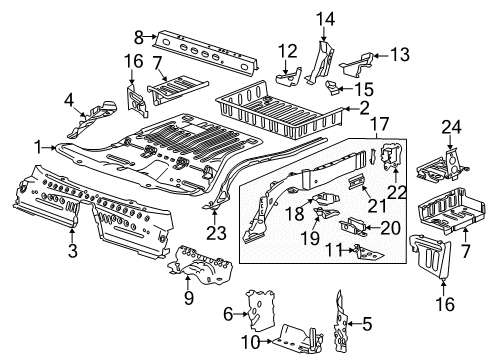 2013 Cadillac ATS Rear Floor & Rails Diagram