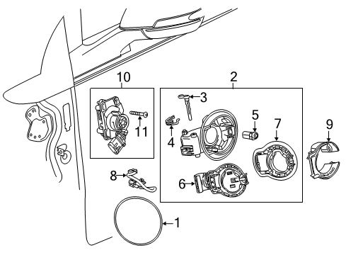 2014 Chevy Volt Fender & Components Diagram