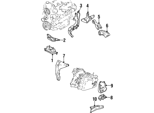 2000 Pontiac Grand Prix Engine & Trans Mounting Diagram