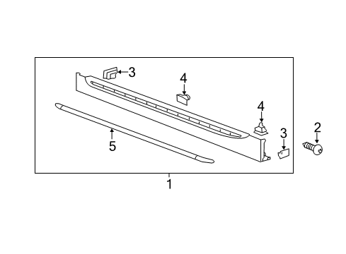 2014 Chevy Volt Exterior Trim - Pillars, Rocker & Floor Diagram