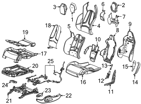 2021 Chevy Corvette Driver Seat Components Diagram