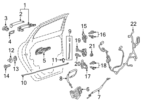 2021 Chevy Blazer Lock & Hardware Diagram