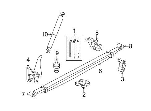 2012 GMC Sierra 2500 HD Rear Suspension Components, Stabilizer Bar Diagram