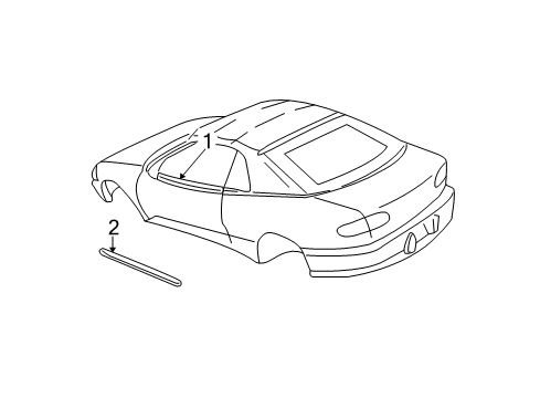 2000 Chevy Cavalier Exterior Trim - Door Diagram