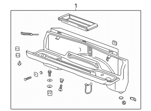 2021 Chevy Silverado 3500 HD Exterior Trim - Pick Up Box Diagram