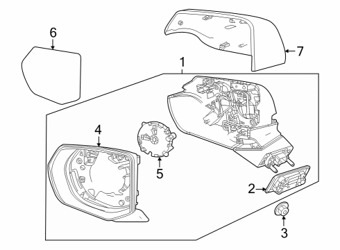 2021 GMC Yukon XL Outside Mirrors Diagram