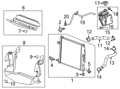 2013 Cadillac ATS Radiator & Components Diagram
