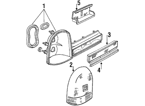 1988 Oldsmobile Cutlass Supreme Tail Lamps, Backup Lamps Diagram