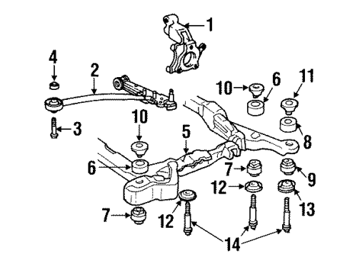 1997 Cadillac DeVille Front Suspension Components, Lower Control Arm, Ride Control, Stabilizer Bar Diagram