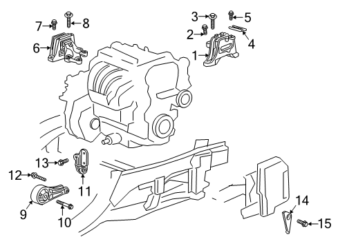2018 Chevy Equinox Engine & Trans Mounting Diagram