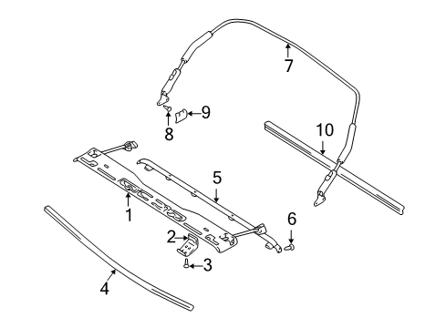 2000 Chevy Tracker Convertible/Soft Top - Frame & Components Diagram