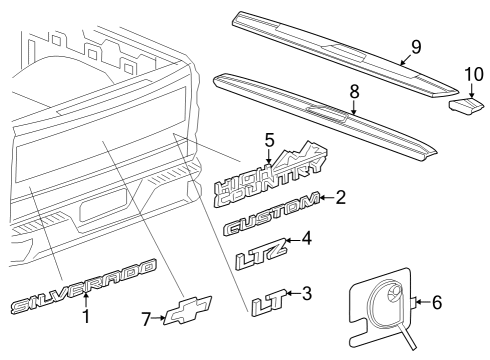 2020 Chevy Silverado 2500 HD Exterior Trim - Pick Up Box Diagram