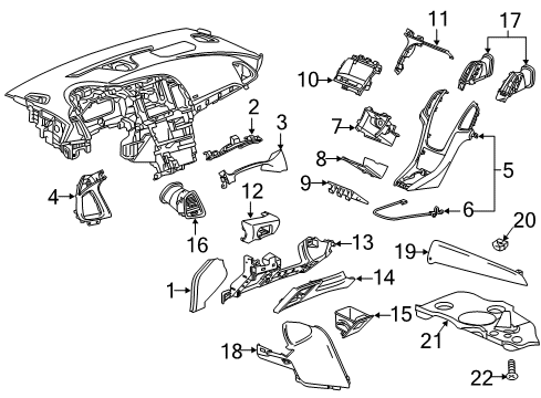 2017 Buick Cascada Cluster & Switches, Instrument Panel Diagram
