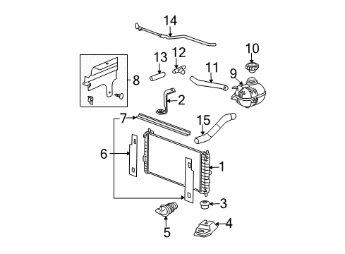 2008 Chevy Cobalt Radiator & Components Diagram