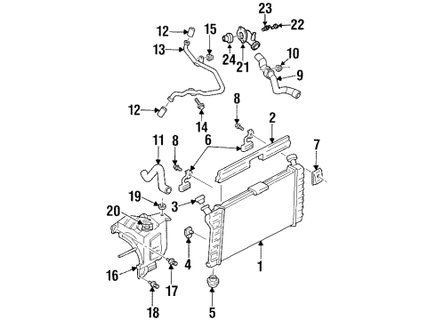 1996 Chevy Lumina Radiator & Components Diagram