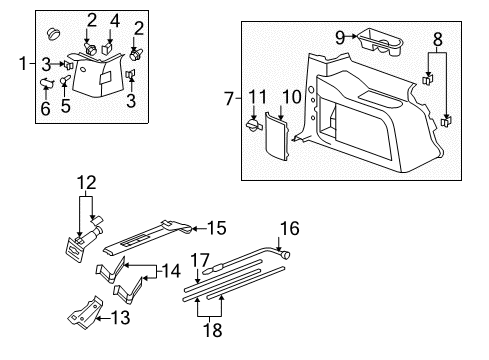 2012 GMC Yukon Interior Trim - Quarter Panels Diagram