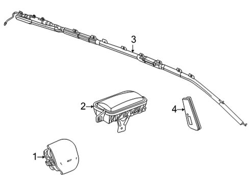 2023 Cadillac Escalade ESV Air Bag Components Diagram