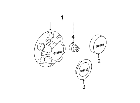 2013 GMC Yukon XL 2500 Wheel Covers & Trim Diagram