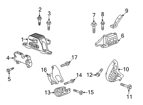 2023 Cadillac XT5 Engine & Trans Mounting Diagram