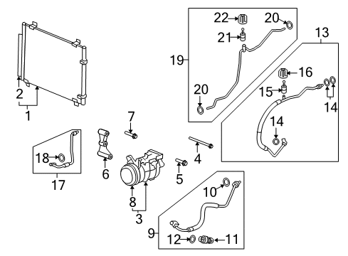 2011 Cadillac CTS A/C Condenser, Compressor & Lines Diagram
