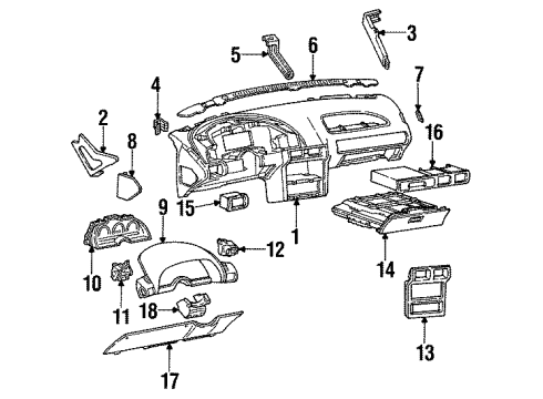 1992 Chevy Corsica Gauge Cluster Diagram for 16163751