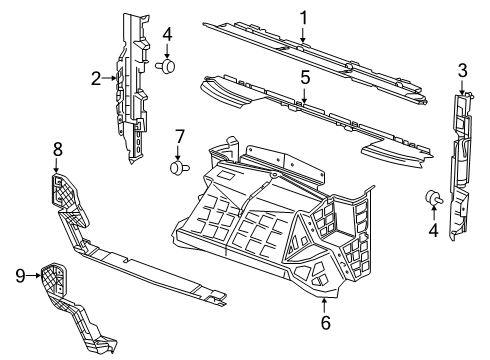 2023 Chevy Silverado 1500 Splash Shields Diagram