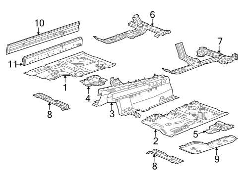 2017 Chevy Camaro Floor & Rocker Diagram