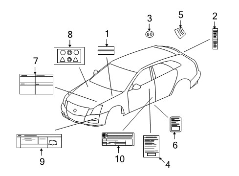 2011 Cadillac CTS Information Labels Diagram